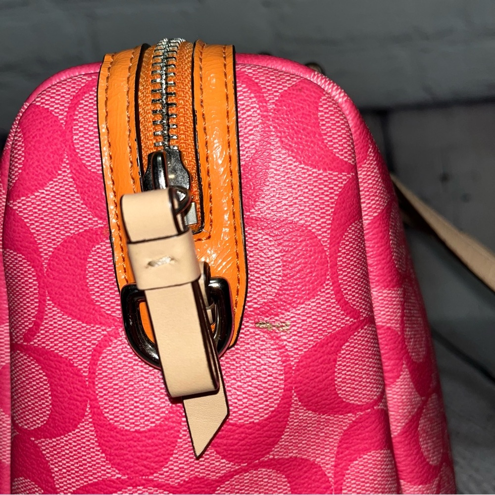 Coach Pink and Orange Signature Satchel - Picture 15 of 16